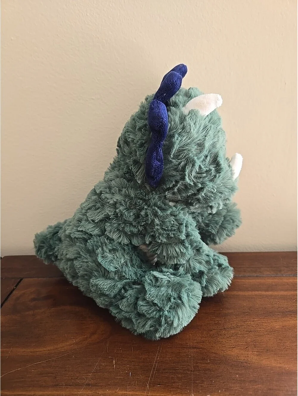 Carters Just One You Dinosaur Triceratops Plush Dark Green Blue Lovey 68474 9”